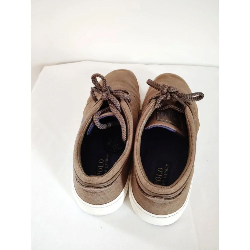 Polo Ralph Lauren Men 7.5D Brown Faxon Low-Top Old Money Preppy Resort Sneakers